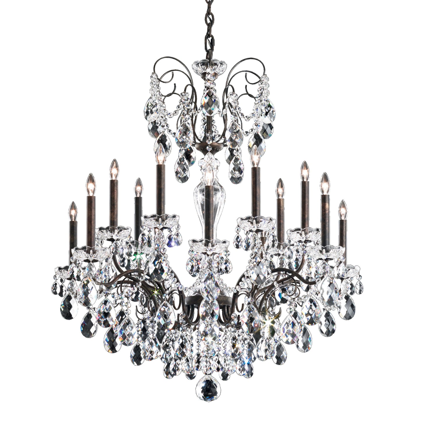 Schonbek St1852N-76S 14 Light Crystal Chandelier, Heirloom BronzeBy Schonbek