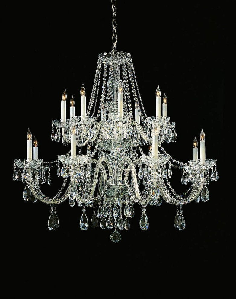 Traditional Crystal 16 Light Clear Swarovski Strass Chrome Crystal ChandelierBy Crystorama Lighting