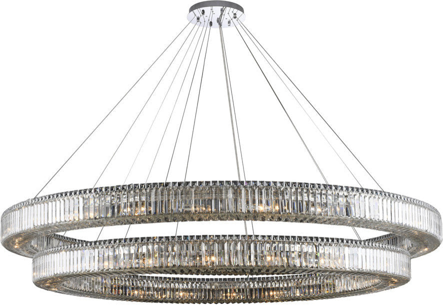 Rondelle 2 Tier Pendant, Polished Chrome, 38By KALCO LIGHTING