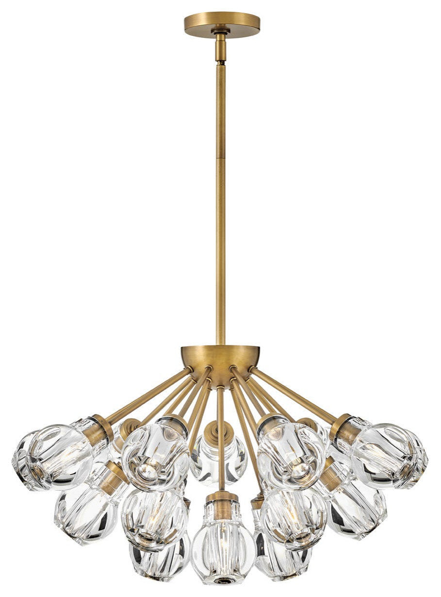Fredrick Ramond Elise Medium Convertible Chandelier, Heritage BrassBy Hinkley
