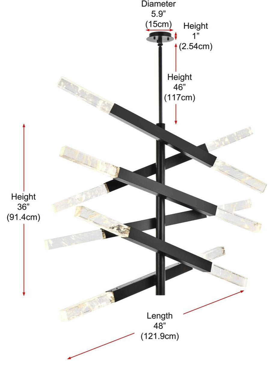Ari 12 Light Pendant, BlackBy Elegant Furniture & Lighting