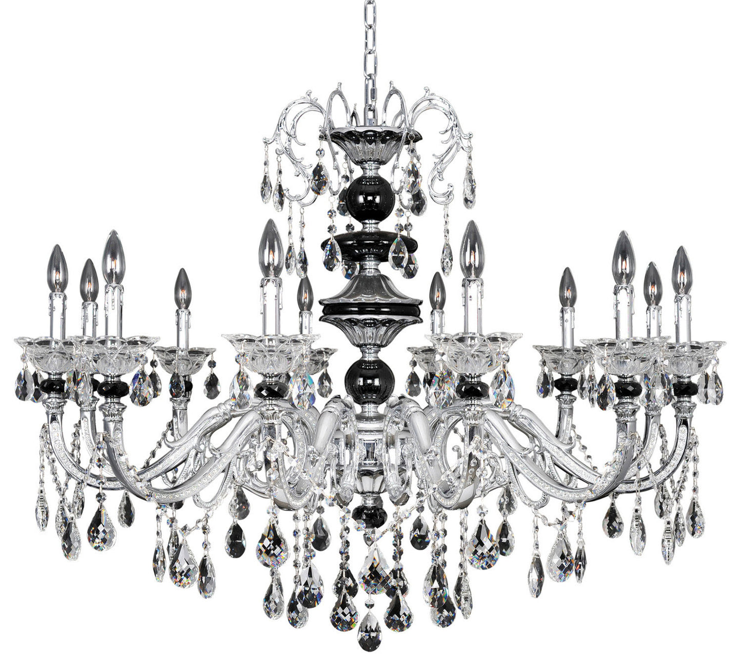 Faure 12 Light Chandelier, Firenze ClearBy Allegri Crystal by Kalco Lighting