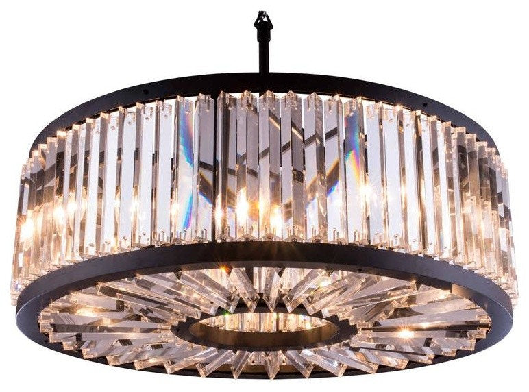 1203 Chelsea Collection Pendent Lamp, Clear, Mocha BrownBy Elegant Furniture & Lighting