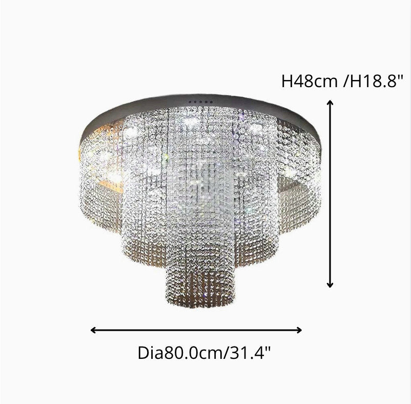 Accumoli | Modern Crystal LED Ceiling Lamp, Dia31.4xh18.8", Warm LightBy Miron Demid LLC