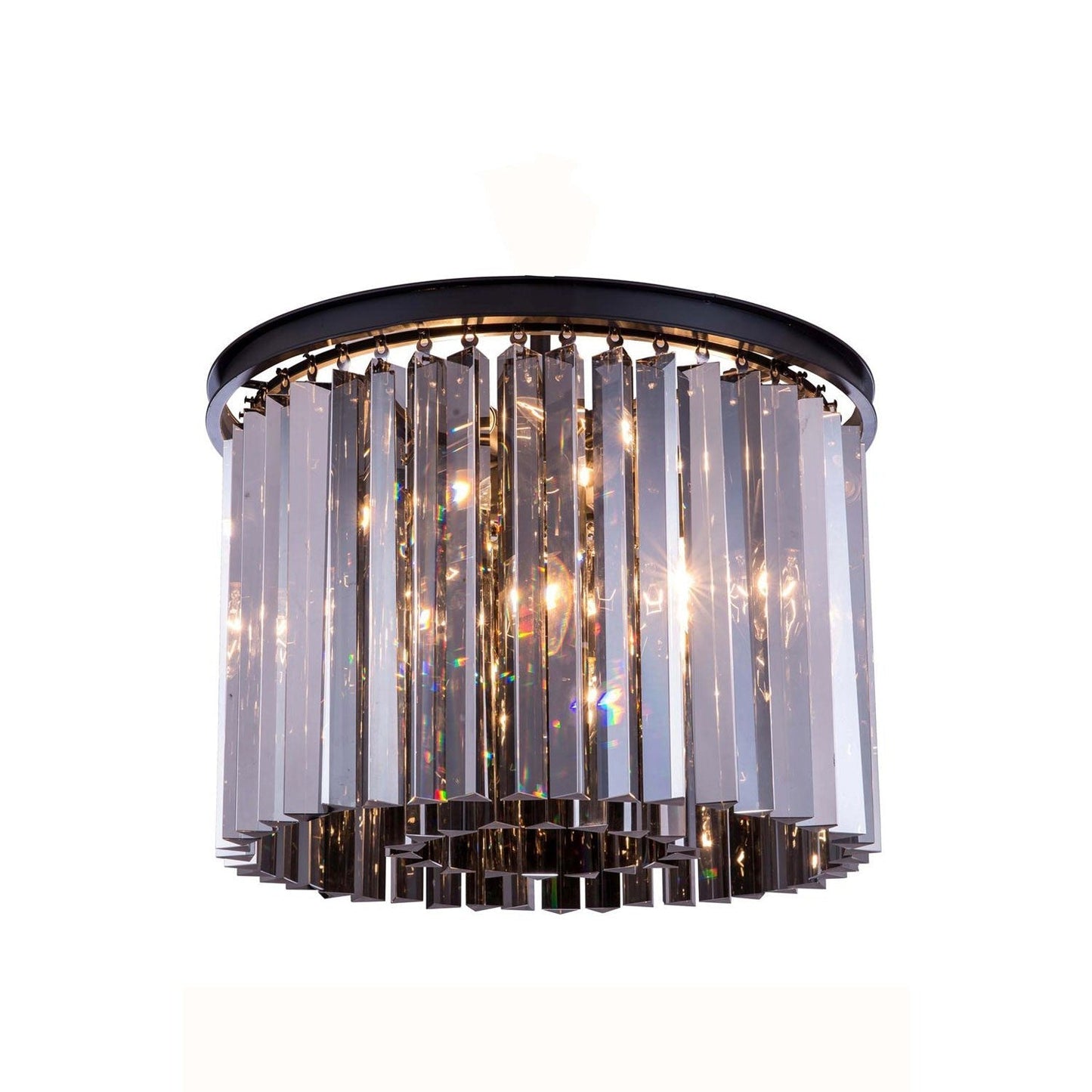 Sydney Mocha Brown Six-Light Flushmount with Royal Cut Silver Shade Crystals