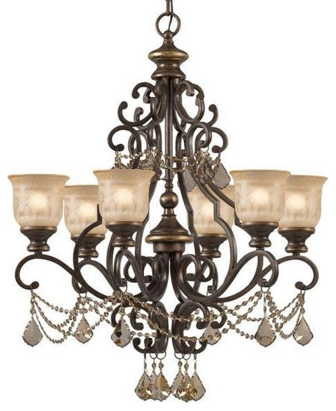 Crystorama 7516-BU-GT-S Norwalk, Six Light Chandelier, Bronze/Dark BrownBy Crystorama Lighting