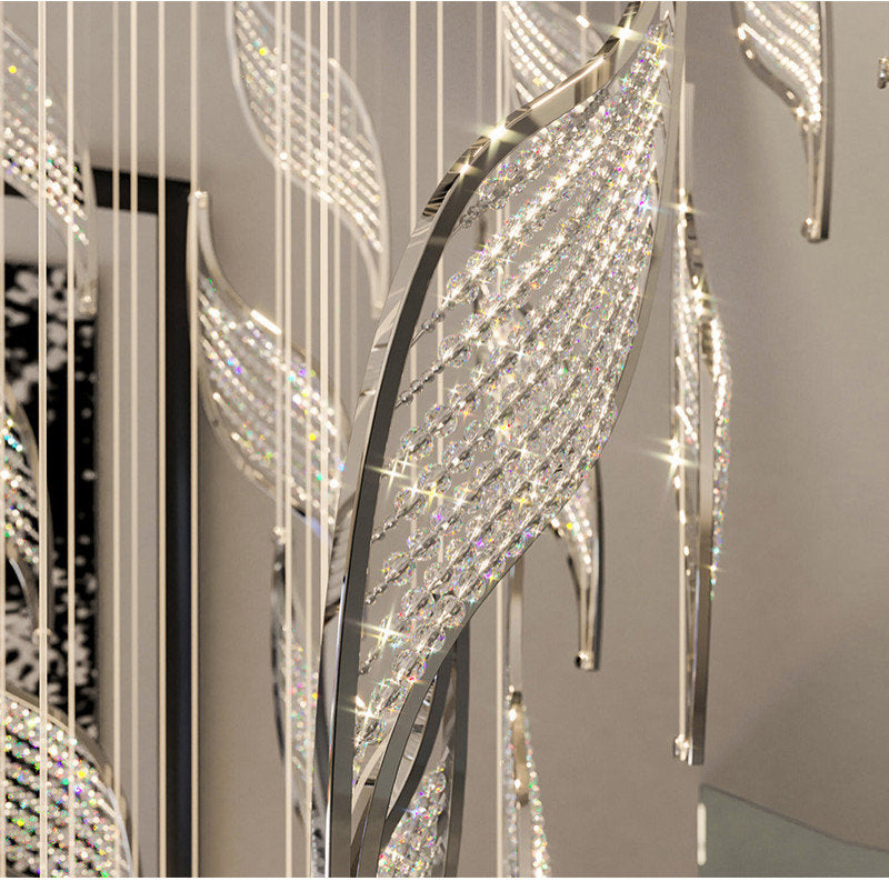 Framura | Creative Charming LED Crystal Chandelier, Chrome, Dia31.5xh78.7", Warm Light, DimmableBy Miron Demid LLC
