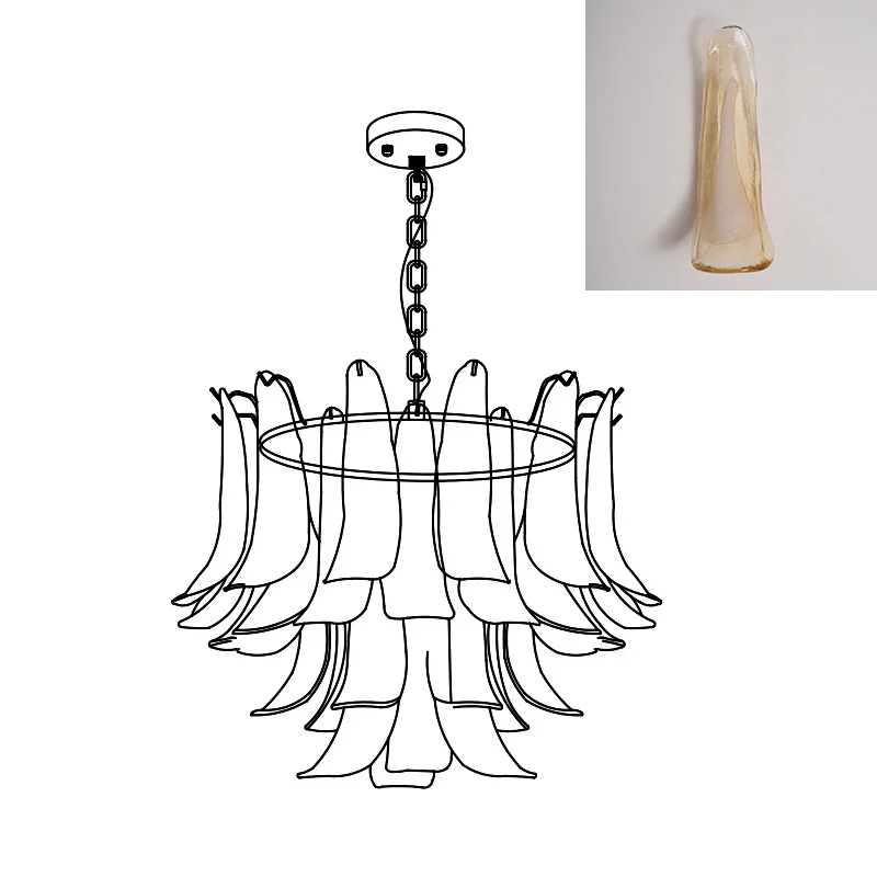 Glass Leaf Chandelier