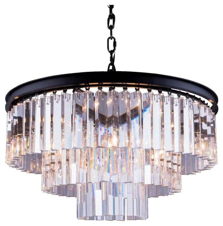 Sydney Collection Pendent Lamp, Clear, Mocha BrownBy Elegant Furniture & Lighting