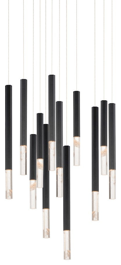 ET2 Lighting Diaphane 12 Light LED Pendant, Black/Rock Crystal, E11032-95BKBy Maxim Lighting International