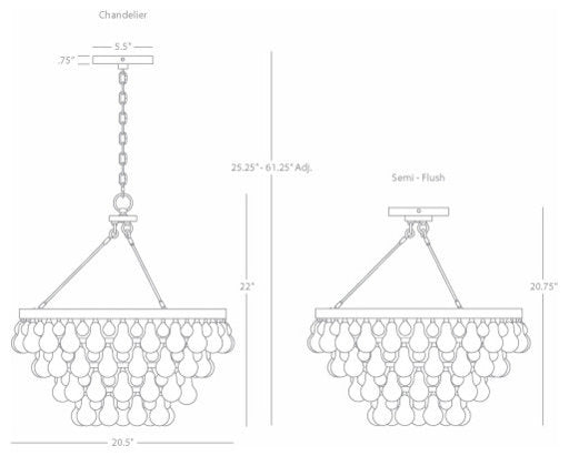 Robert Abbey S1000 Four Light Chandelier Bling Polished NickelBy Robert Abbey, Inc.