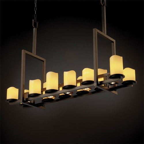 Five-Downlight Dark Bronze Tall Bridge Chandelier