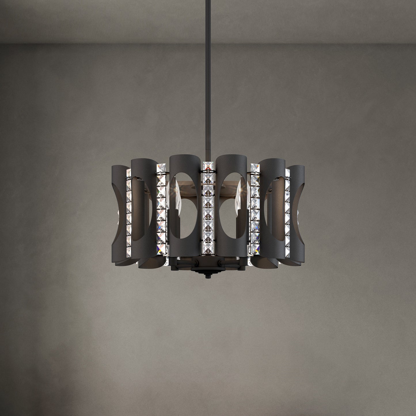Schonbek Mr1004N-Bk1H 4 Light Crystal Pendant, BlackBy Schonbek