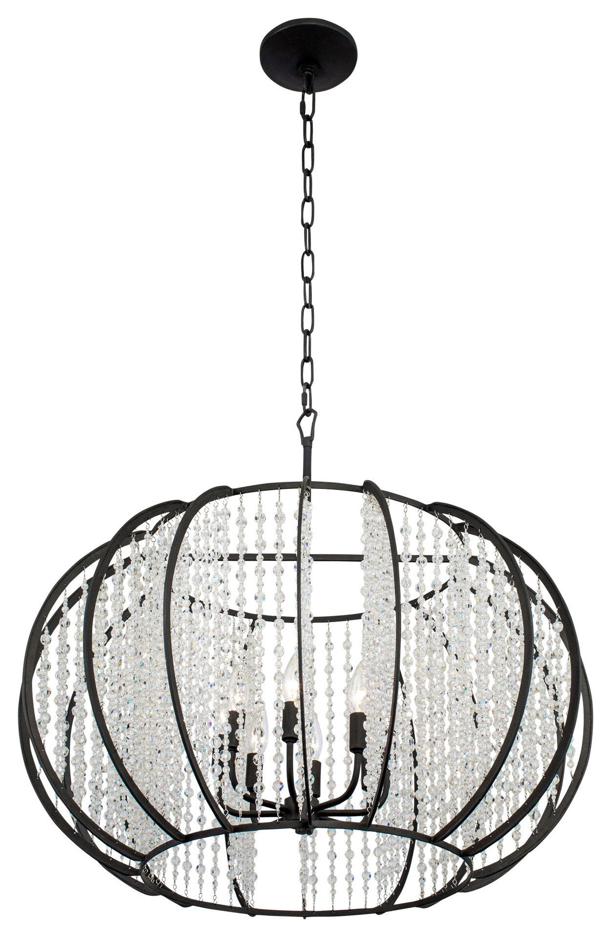 Varaluz 367P08 Caesar 8 Light 32"W Cage Pendant - CarbonBy Varaluz