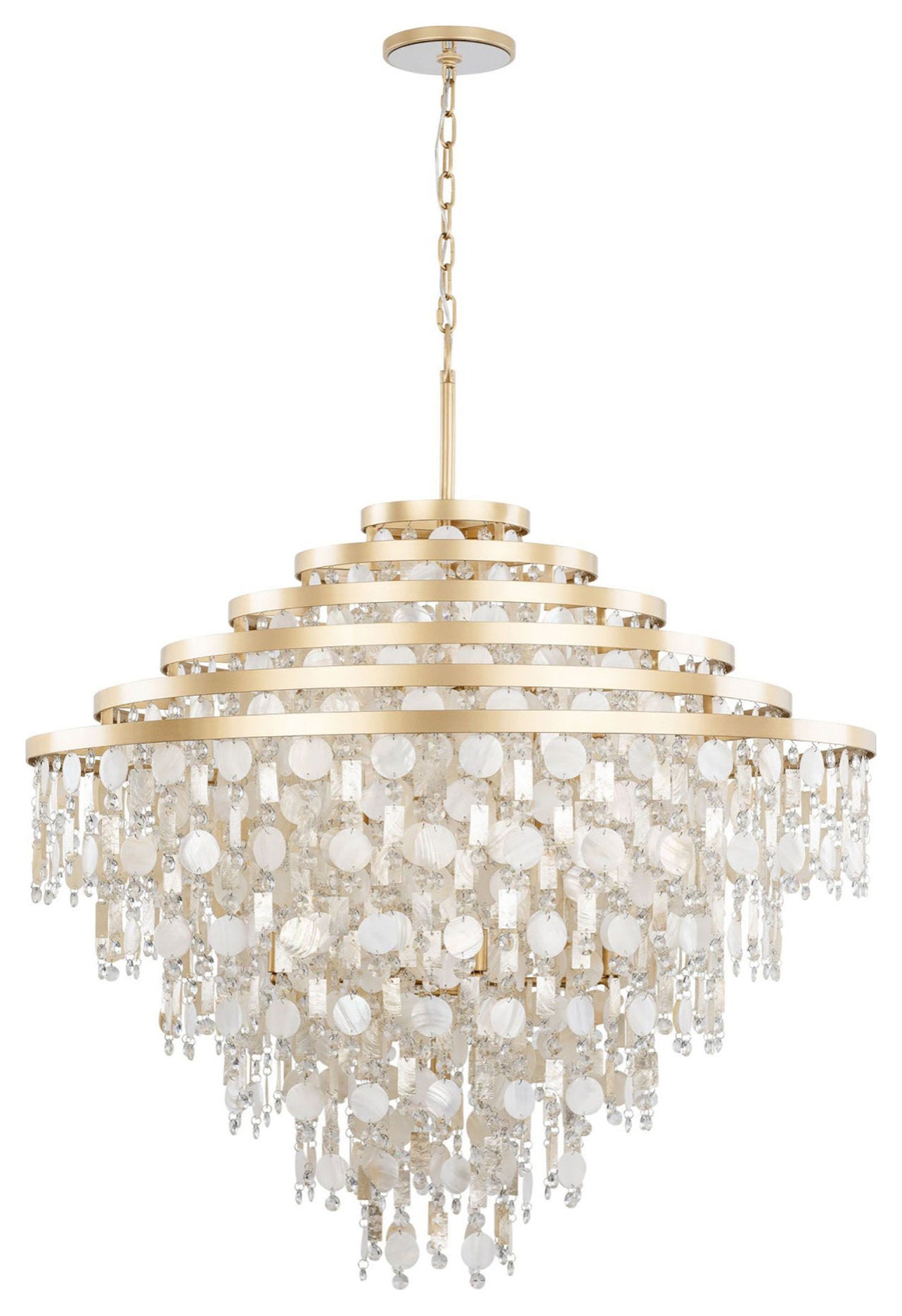 Varaluz 377C16 Kalani 16 Light 41"W Waterfall Chandelier - French GoldBy Varaluz