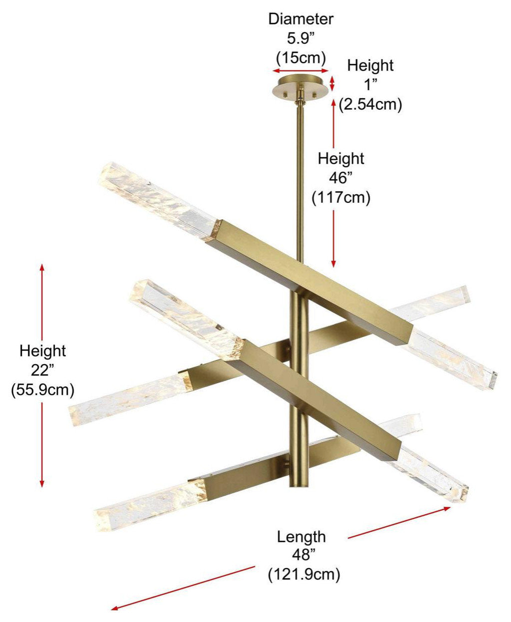 Ari 8 Light Pendant, Satin GoldBy Elegant Furniture & Lighting