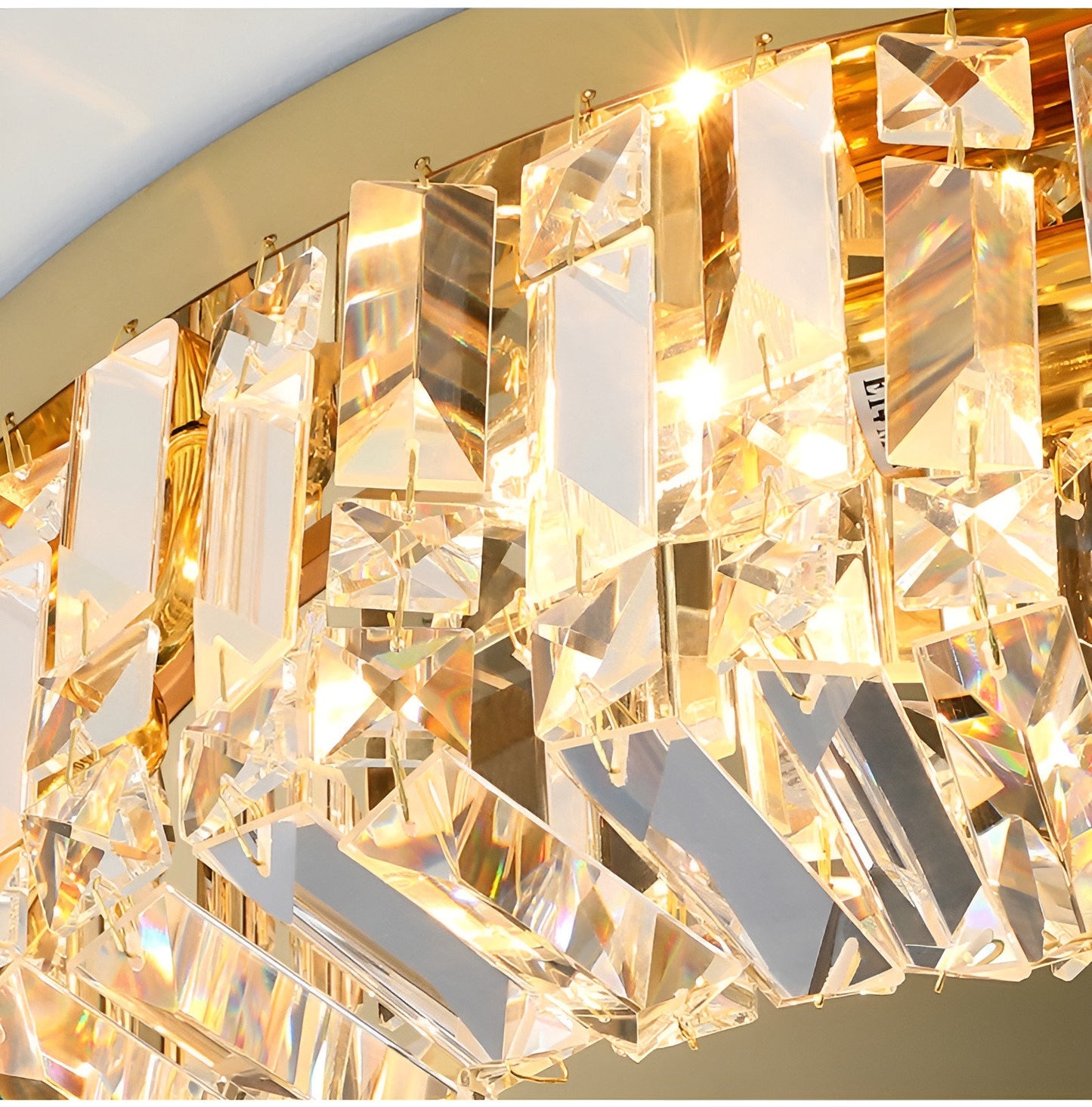 Carcare | Eminent Drum Crystal Chandelier for Ceiling, Gold, 39.4''By Miron Demid LLC