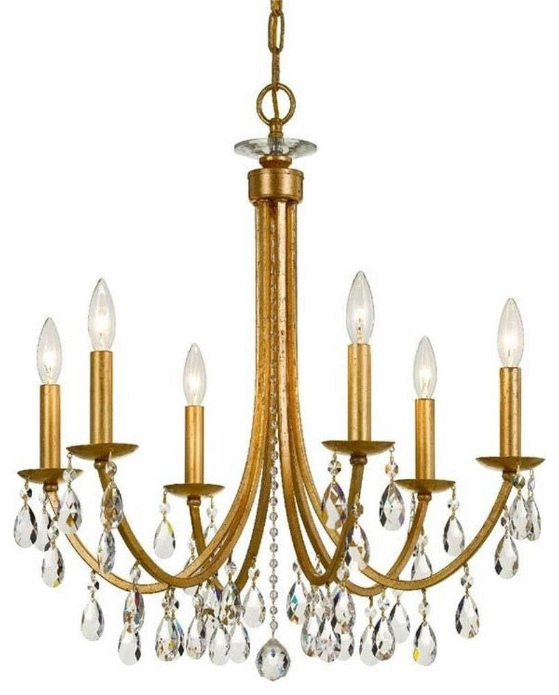 Crystorama 8826-GA-CL-S Bridgehampton - 6 Light ChandelierBy Crystorama Lighting