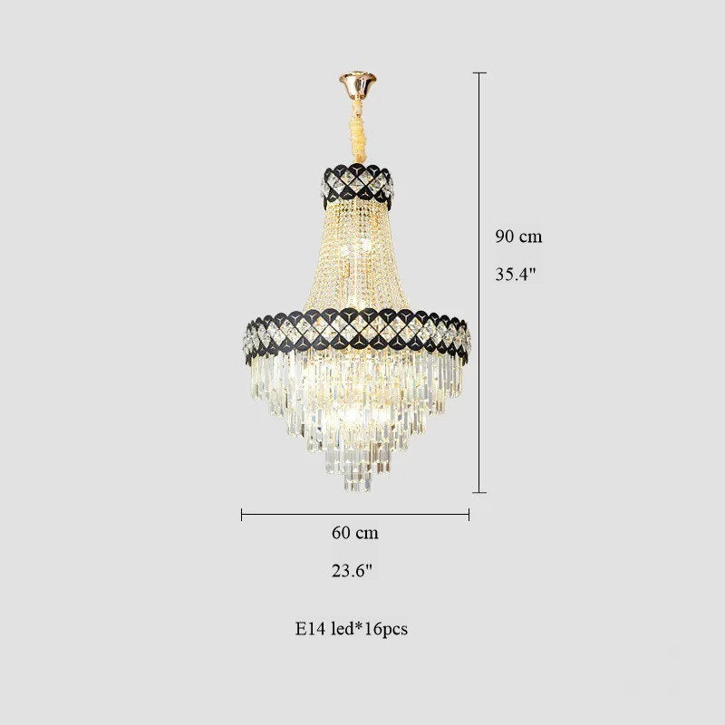 Chateauneuf-Grasse | Classical Duplex Crystal Chandelier, Dia31.5xh45.3" / Dia80xh115cm, Cool LightBy Miron Demid LLC