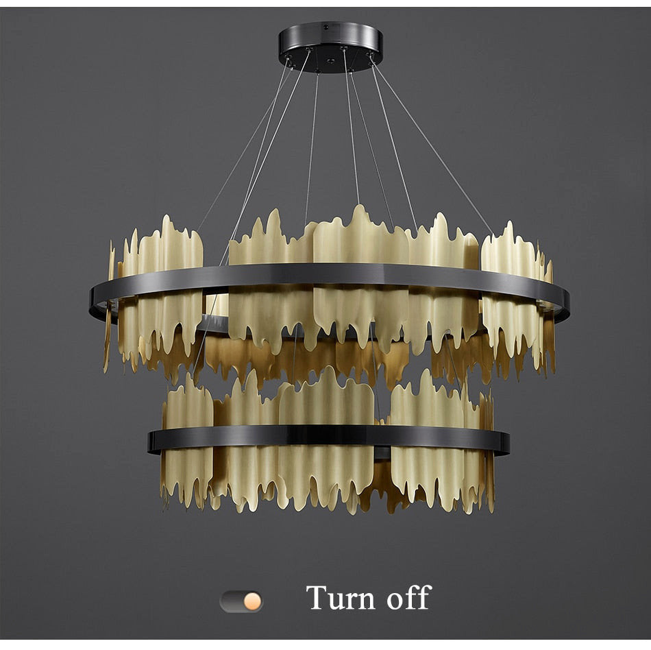 Nera 2-Tier Brushed Brass Modern ChandelierBy MORSALE