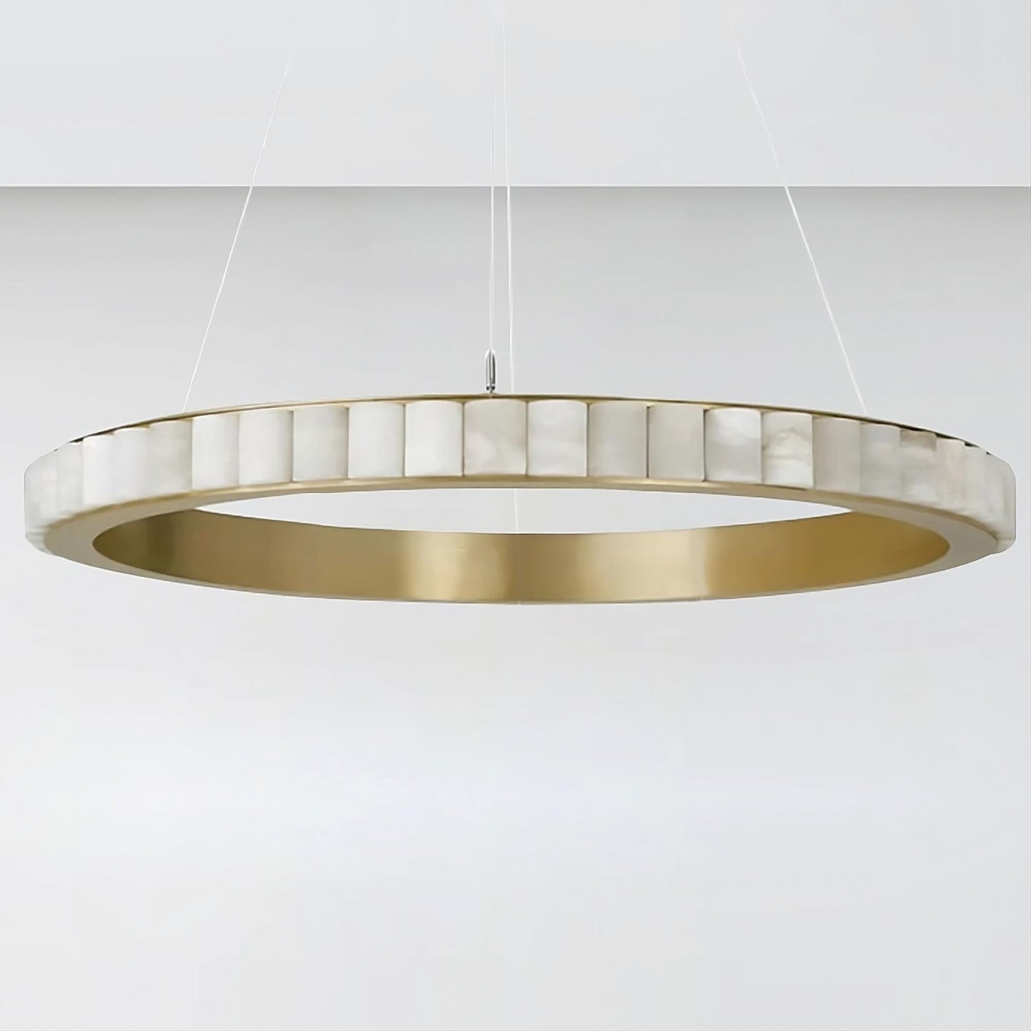 32" Natural Marble Modern Ring ChandelierBy Morsale.com