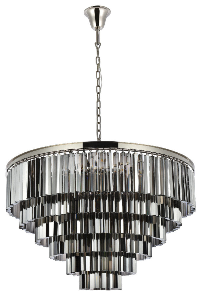 Elegant Lighting 1201D44-SS/RC Sydney 33 Light 44"W Crystal - Matte BlackBy Elegant Furniture & Lighting
