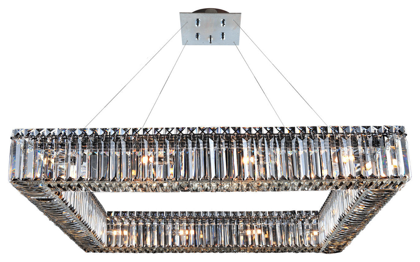 Quadro 16-Light Pendant Light in ChromeBy Allegri Crystal by Kalco Lighting