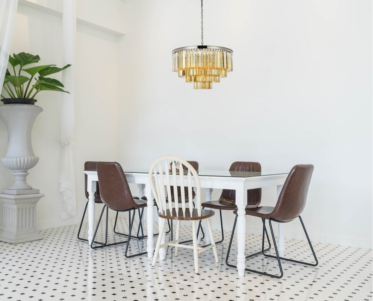 Urban Classic 1201D32PN-GT/RC 17 light polished nickel Chandelier Golden TeakBy URBAN CLASSIC