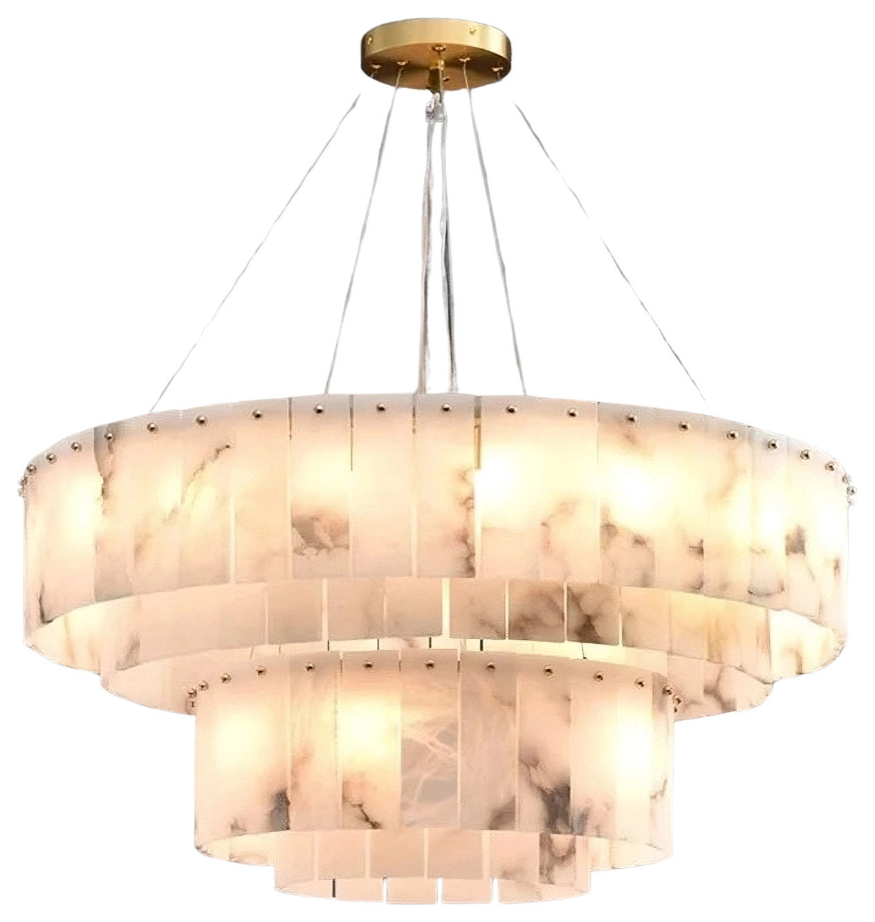 Multi-Layer Natural Marble Chandelier Light, 100cm/40"By Morsale.com