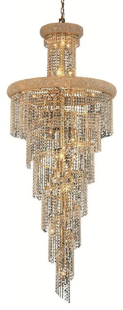 1800 Spiral Collection Large Hanging Fixture, Royal CutBy Elegant Furniture & Lighting