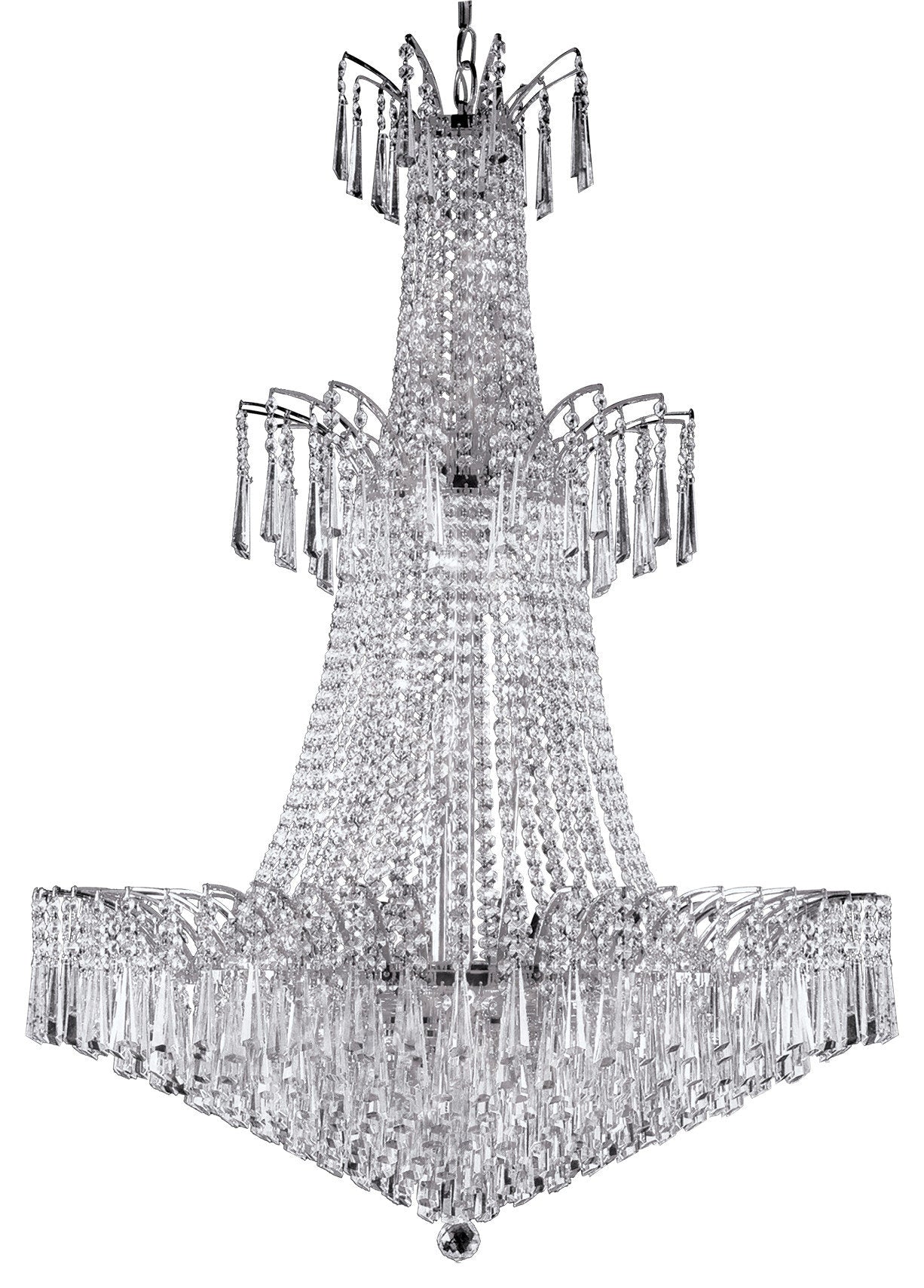 Artistry Lighting Victoria Drop Collection Crystal Chandelier, Chrome, 32"x43"By Artistry Lighting