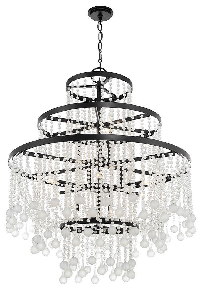 Luna 15-Light Chandelier, Warm Brass or Matte Black, Matte BlackBy Savoy House