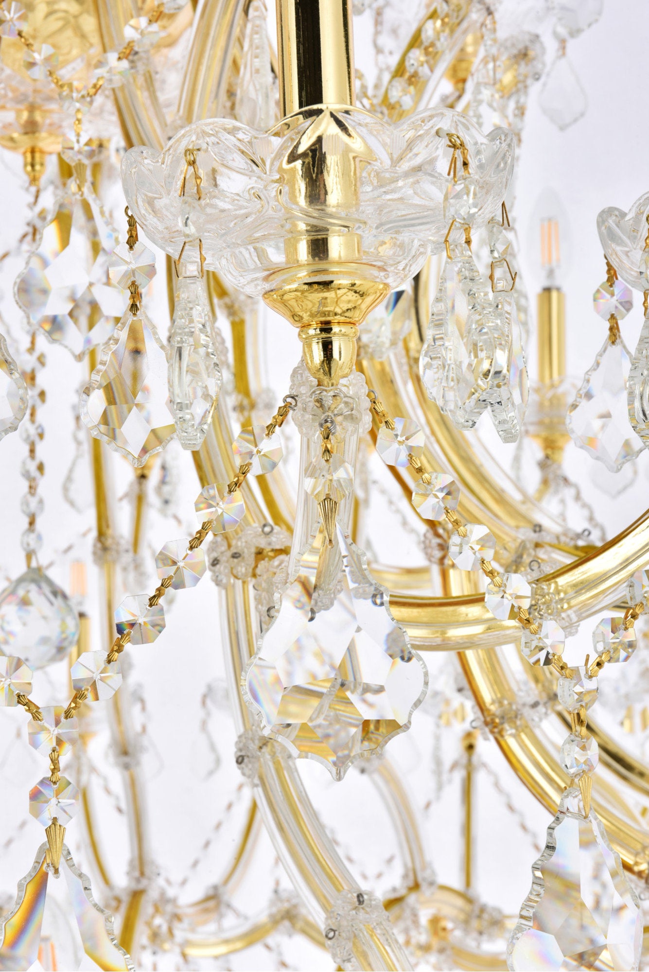Elegant Lighting 2800G60/RC Maria Theresa 49 Light 60"W Crystal - GoldBy Elegant Furniture & Lighting
