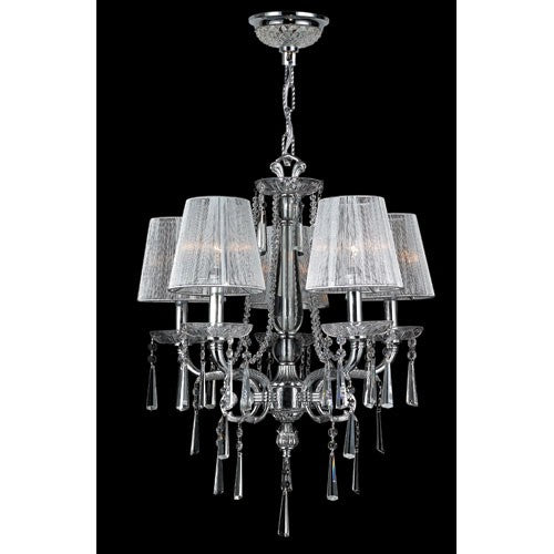 Five-Light Chrome Finish with Clear-Crystals Chandelier