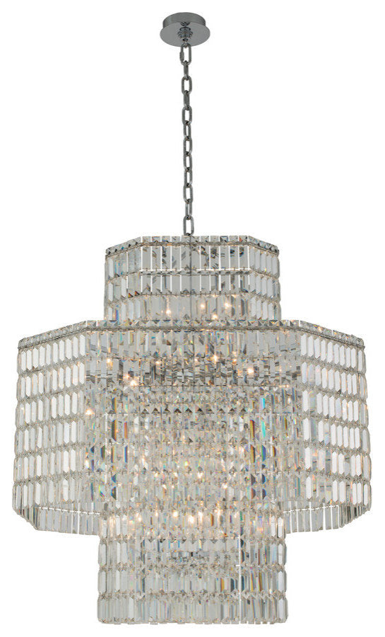 Livelli 39x40" 20 Light Large Pendant, Polished ChromeBy Allegri Crystal by Kalco Lighting