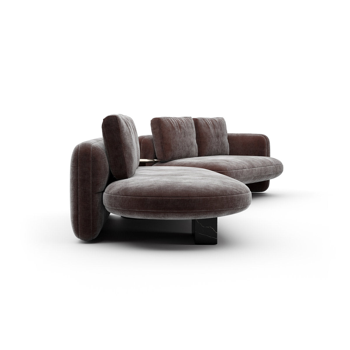 *Overlap Left Bumper Sectional Dk Taupe