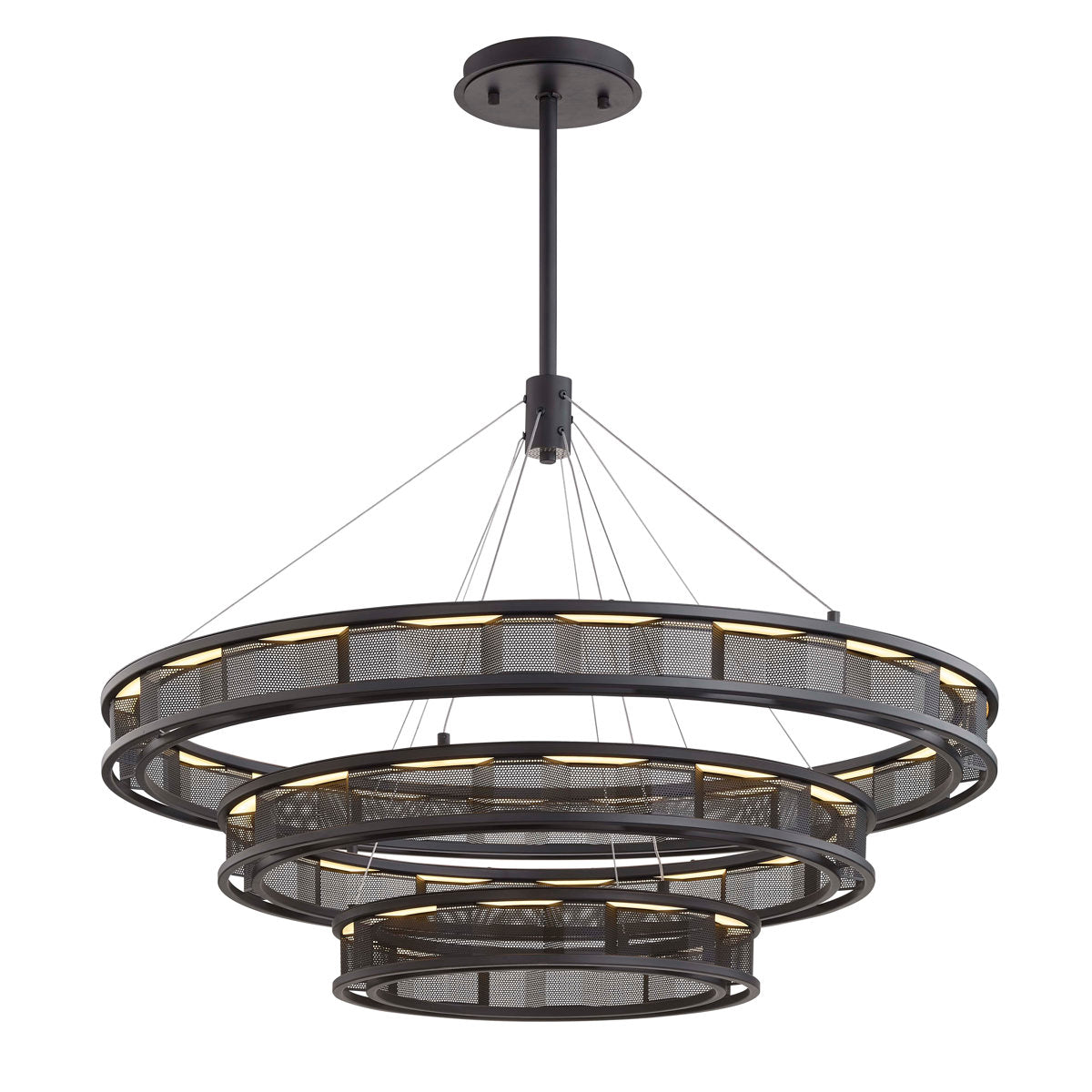, 3 Tiers Fuze - Tiered Pendant - Modern Bronze - Frosted Acrylic