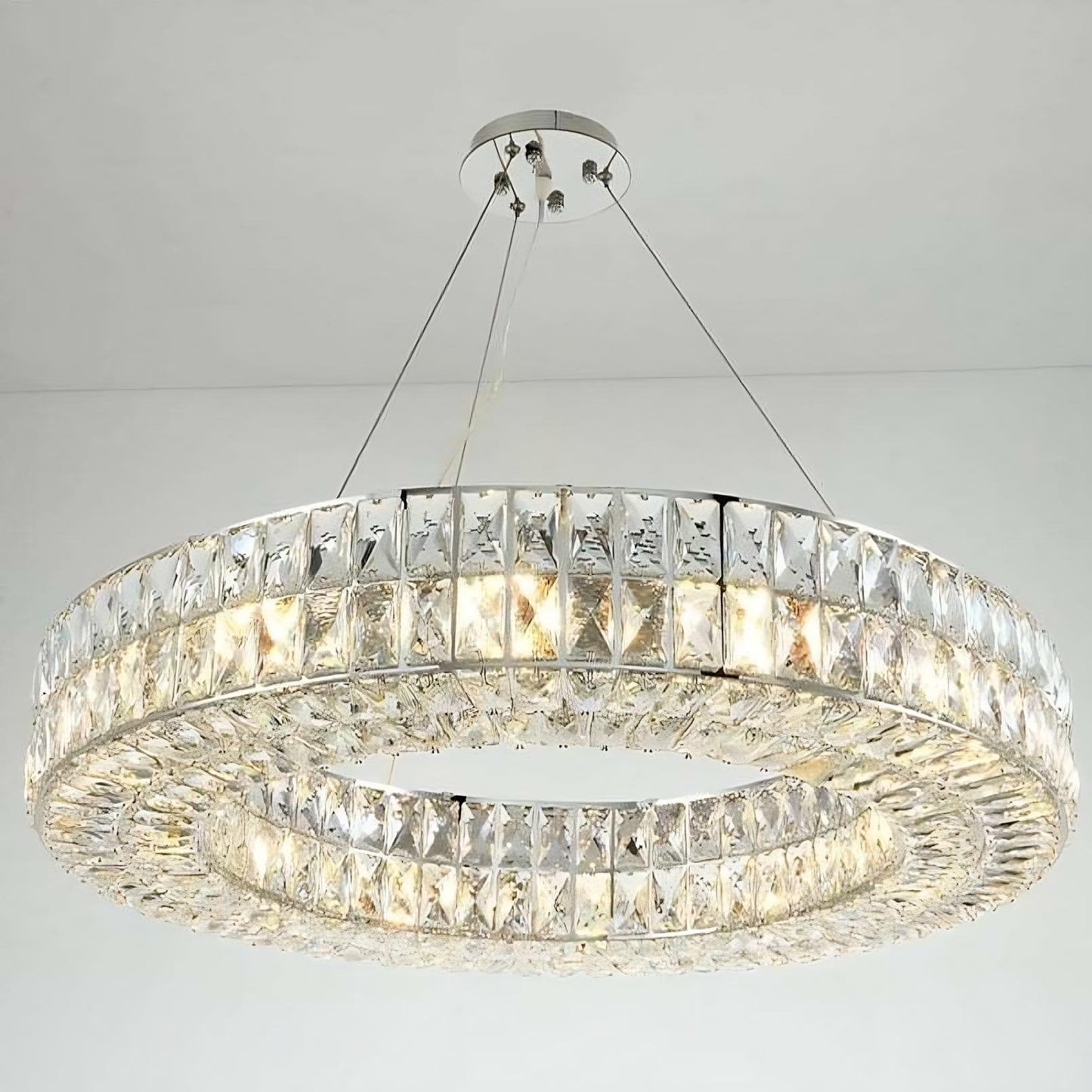 Bacci Crystal Wheel Chandelier, Chrome, 40"By Morsale.com