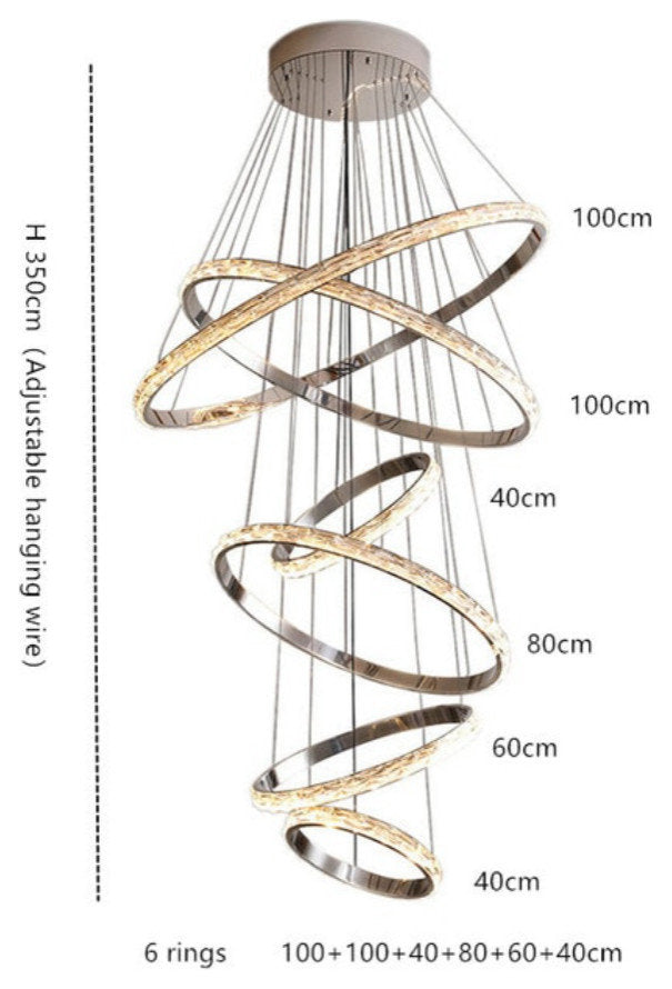 Argento 6-Tier Crystal Ring Modern ChandelierBy MORSALE