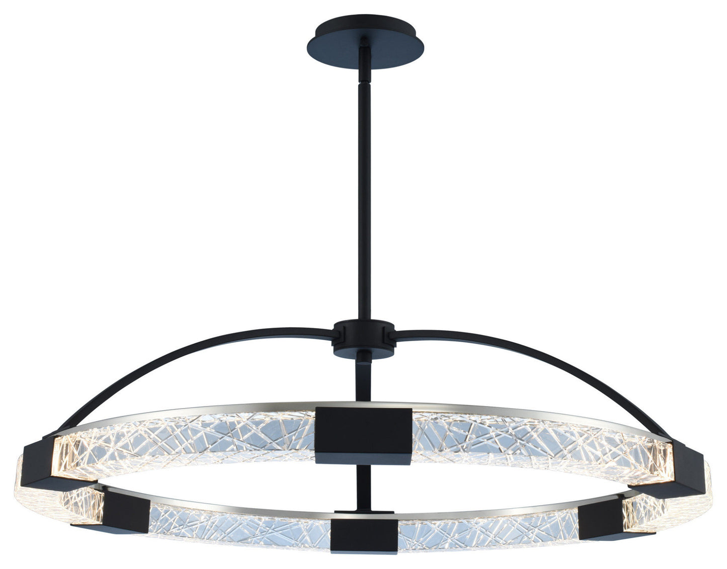 Allegri 034851-FR001 Athena 32"W LED Ring Chandelier - Matte Black / PolishedBy Allegri Crystal by Kalco Lighting