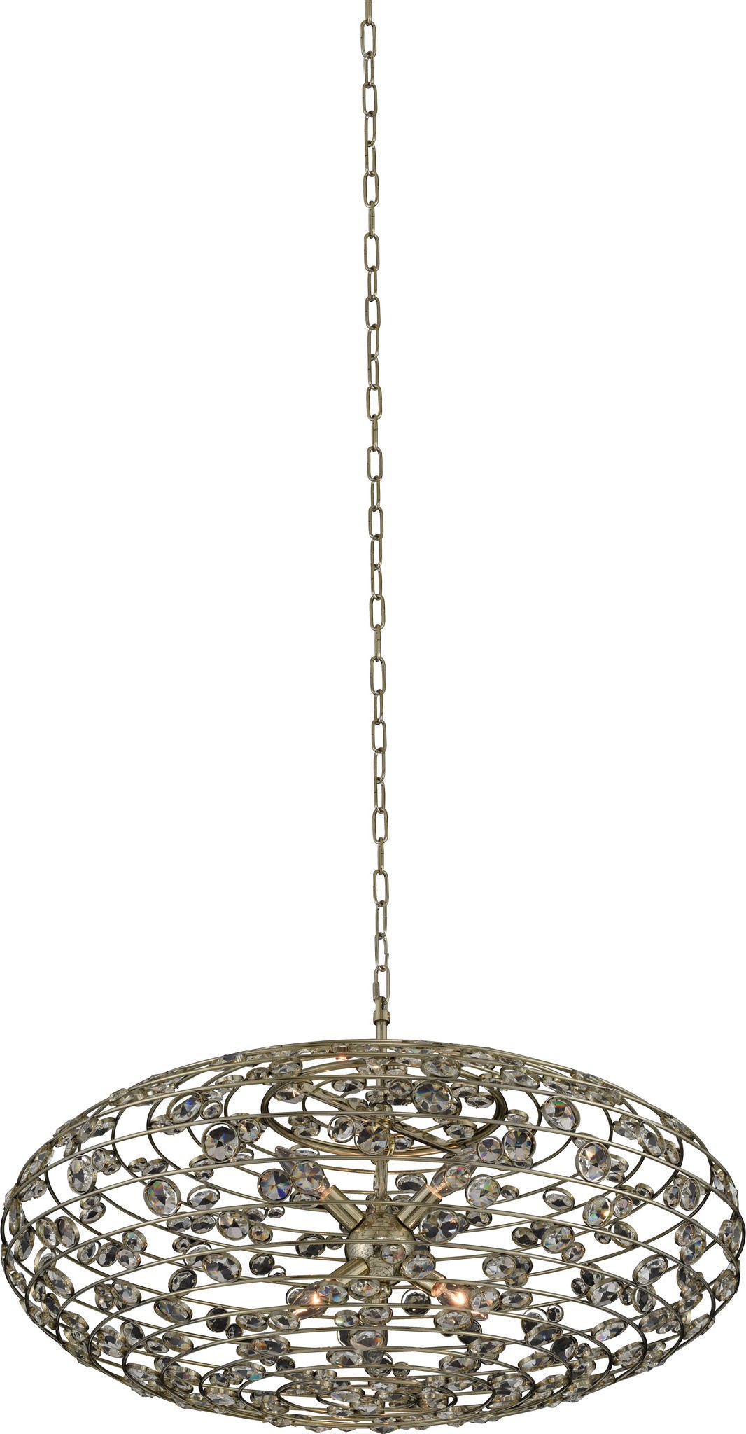 Gemini Almond Pendant, Champagne Gold, 32"By KALCO LIGHTING