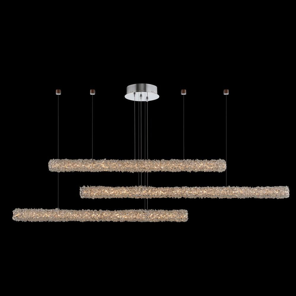 Lina 8x2" 3-Light Contemporary Island Light, Polished ChromeBy Allegri Crystal by Kalco Lighting