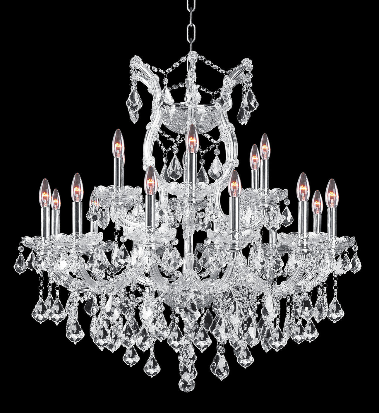 Artistry Lighting Maria Theresa Collection Chandelier 30x28, ChromeBy Artistry Lighting