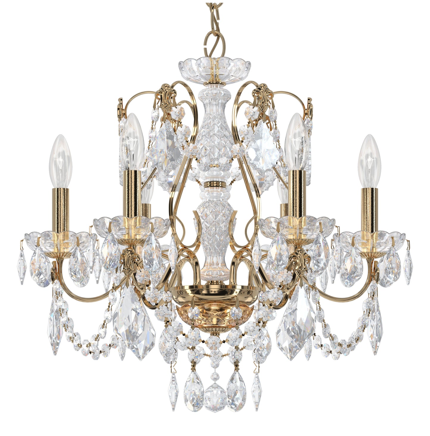Schonbek 1705-211, 6 Light Crystal Chandelier In AureliaBy Schonbek