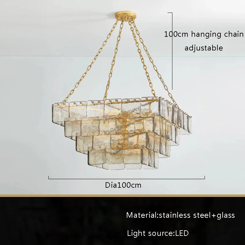 Welle Glass Chandelier, 100cm/39"By MORSALE