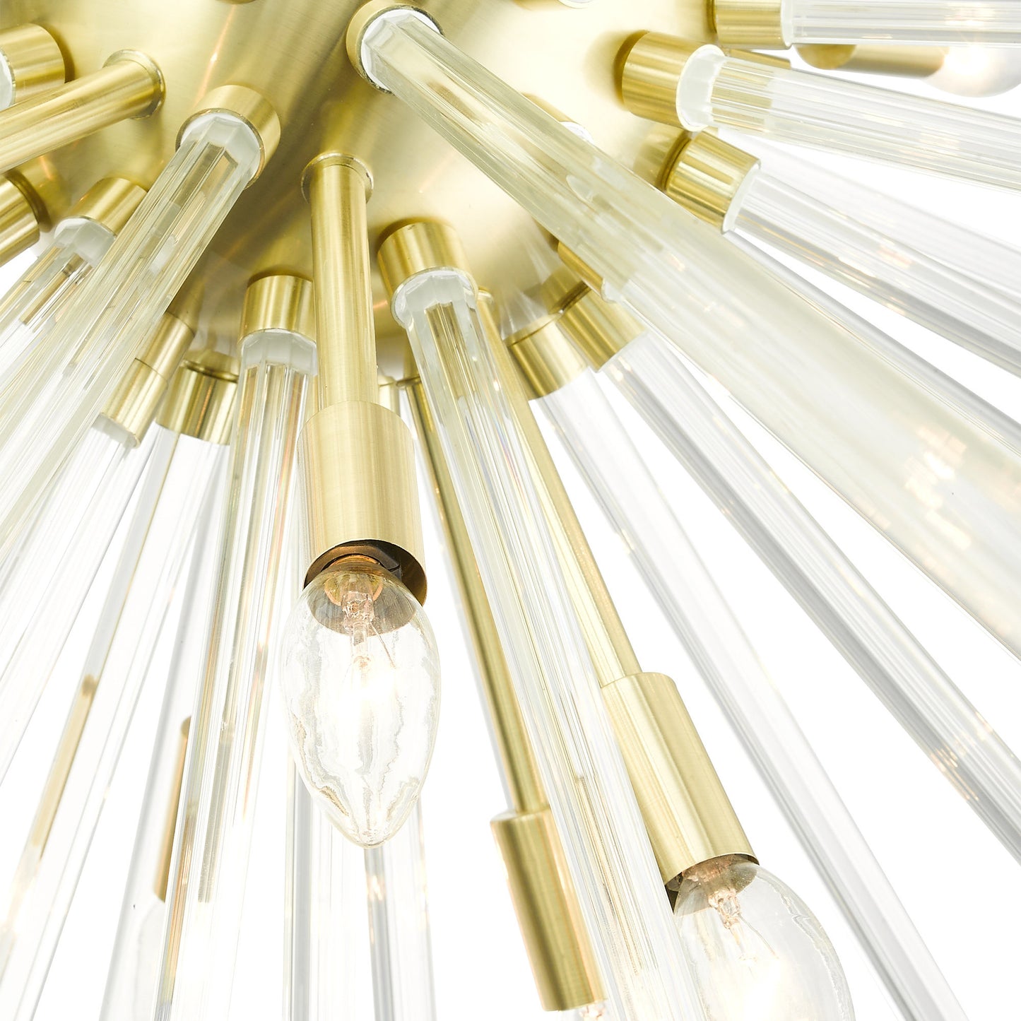 Satin Brass Sparkling, Mid Century Modern, Foyer Pendant ChandelierBy Livex Lighting Inc.