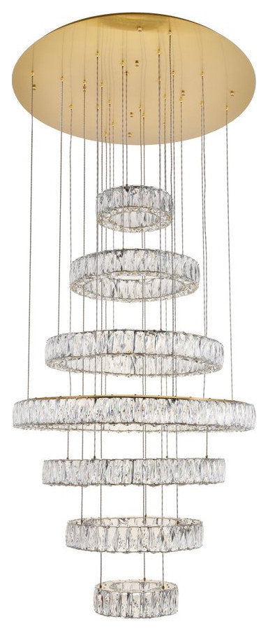 Madeleine Integrated LED Light Gold Chandelier Clear Royal Cut CrystalBy Home Living