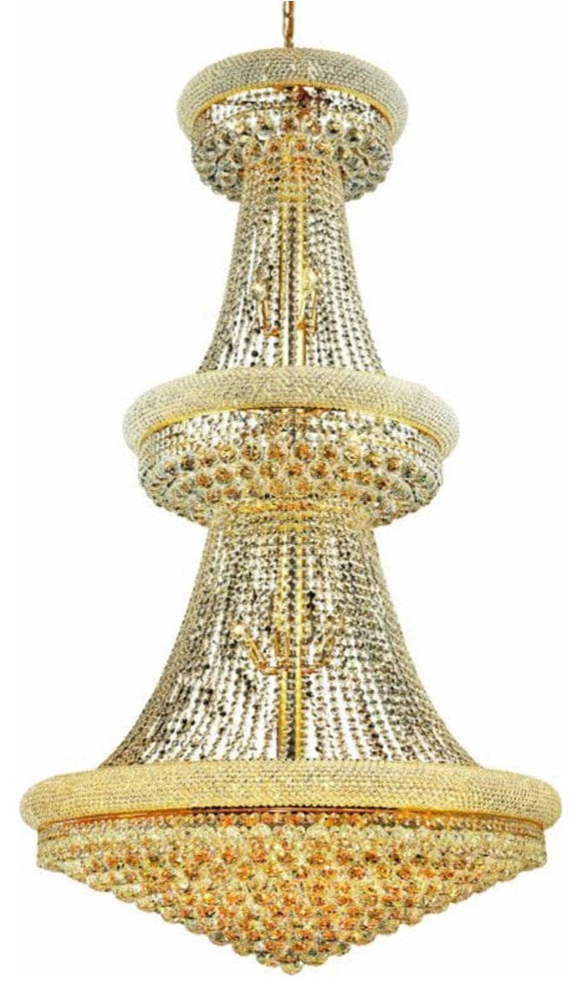 Elegant Lighting V1800G36/RC Primo 32 Light 36"W Crystal Empire - GoldBy Elegant Furniture & Lighting