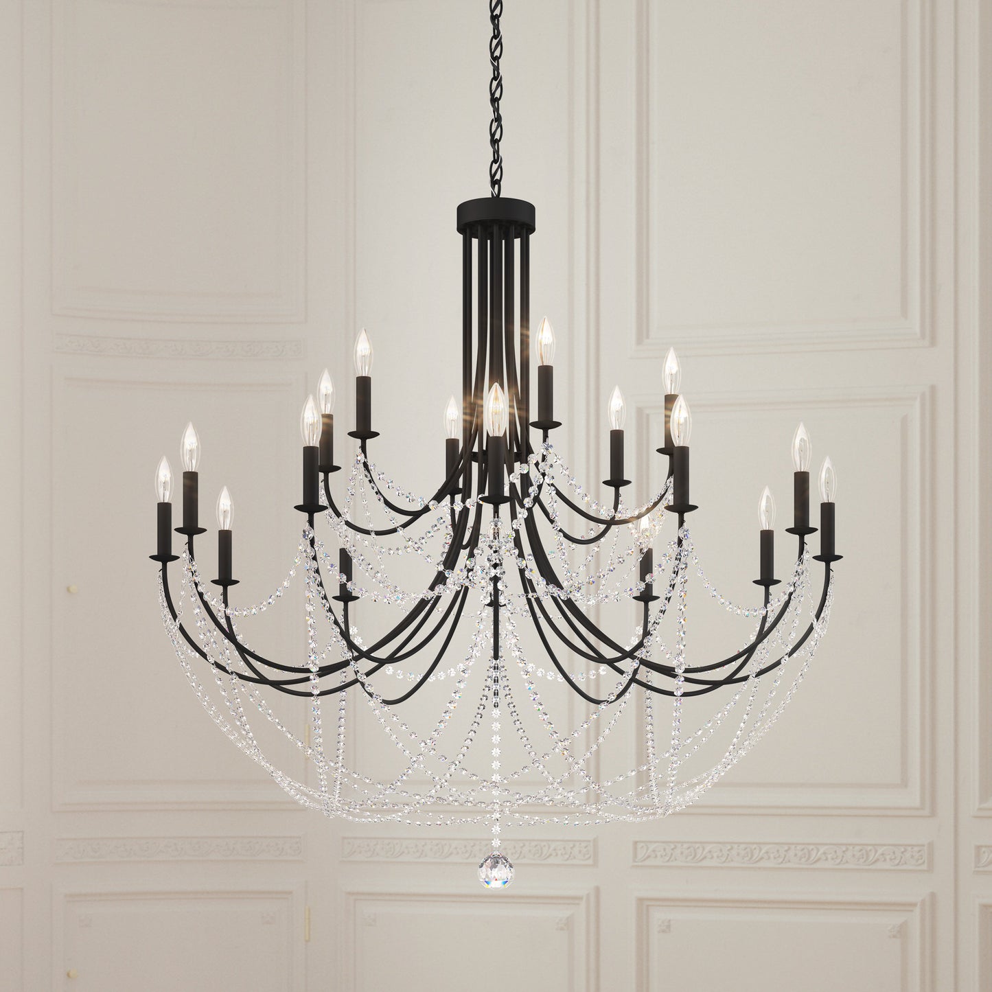 Schonbek Rj1018N-51H 18 Light Crystal Chandelier, BlackBy Schonbek