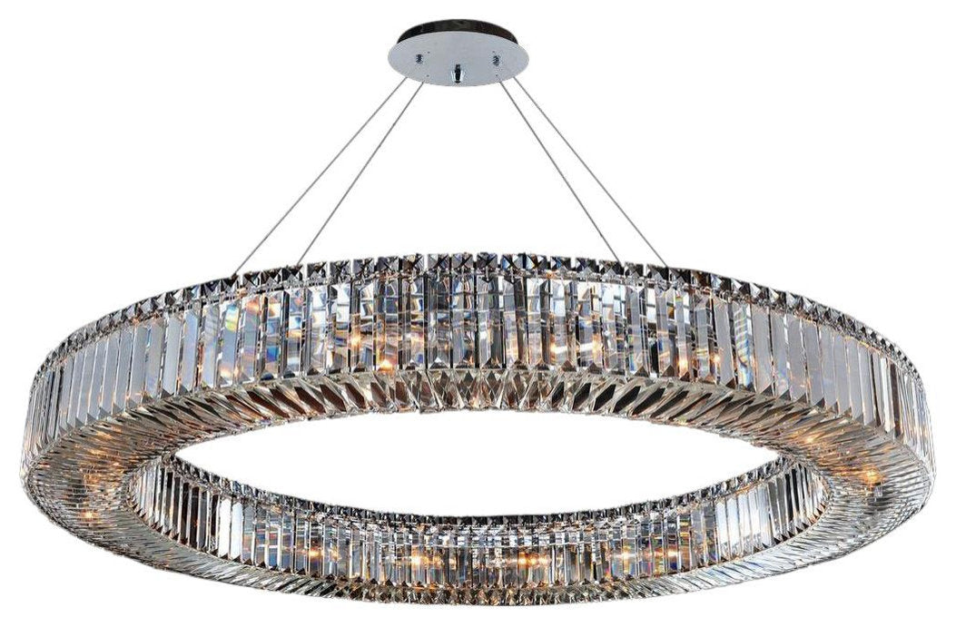 Elegant Rondelle 47" Crystal PendantBy KALCO LIGHTING
